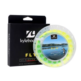 Kylebooker Fly Fishing Line with Welded Loop Floating Weight Forward Fly Lines 100FT WF 3 4 5 6 7 8 (Color: Fluo Yellow+Fluo Green, size: WF8F)