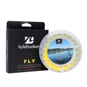 Kylebooker Fly Fishing Line with Welded Loop Floating Weight Forward Fly Lines 100FT WF 3 4 5 6 7 8 (Color: Moss Green+Gold, size: WF5F)